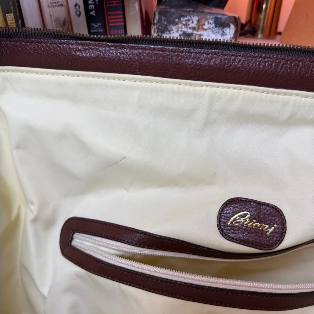 Brioni Duffel Brown Leather Men's Bag